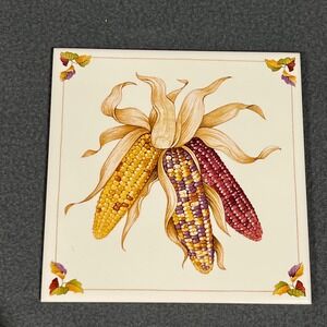 Vintage‎ Avon Shades of Autumn Corn Ceramic Trivet Tile Wall Decor Japan 1984
